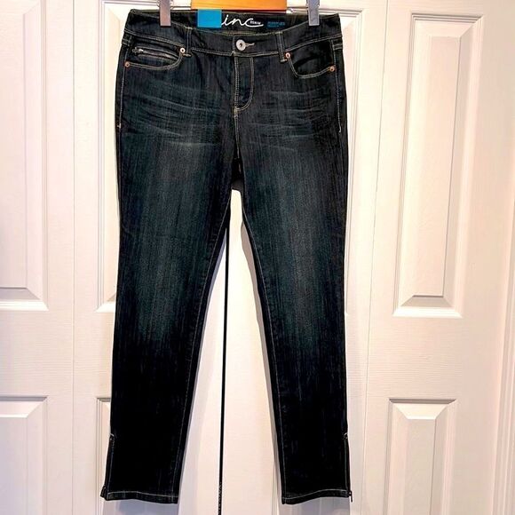 INC‎ REGULAR FIT SKINNY LEG DARK WASH JEANS SIZE 10 NWT - Picture 1 of 11